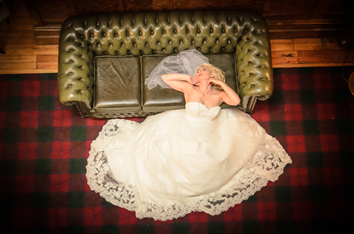 Artistic fashion shot of bride at Country House in Angus Scotland by wedding photographer Alexander Whyte